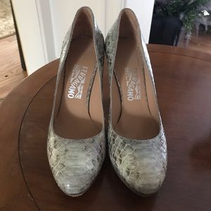 Never worn Snakeskin Ferragamo heels!